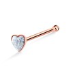 Colorless Heart Stone Bone Nose Stud NSKD-786